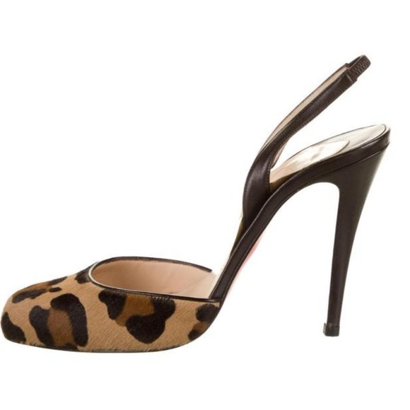 Louboutin Pony Slingback Heels Leopard 6 - Picture 7 of 8